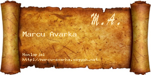 Marcu Avarka névjegykártya